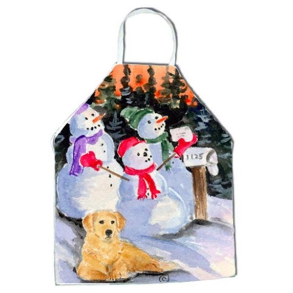 Carolines Treasures Carolines Treasures SS8989APRON Snowman with Golden Retriever Apron - 27 x 31 in. SS8989APRON - main